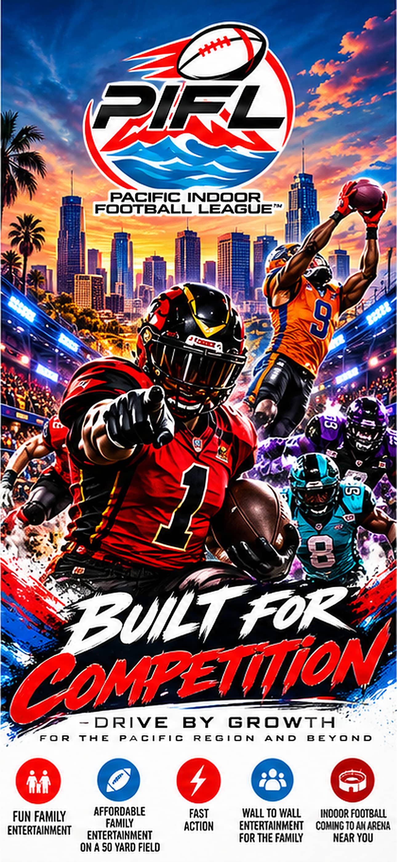 PIFL Mobile Background 03 Red Black Player 1290x2796
